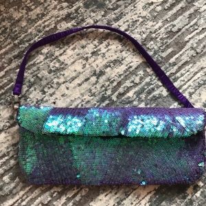 Armani exchange glitter sequin clutch